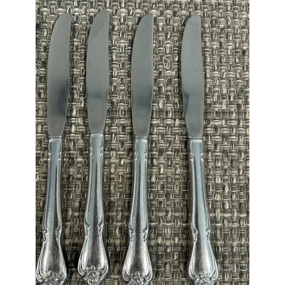Oneida Arbor Rose True Rose Dinner Knives Stainless Steel Flatware Set Of 7